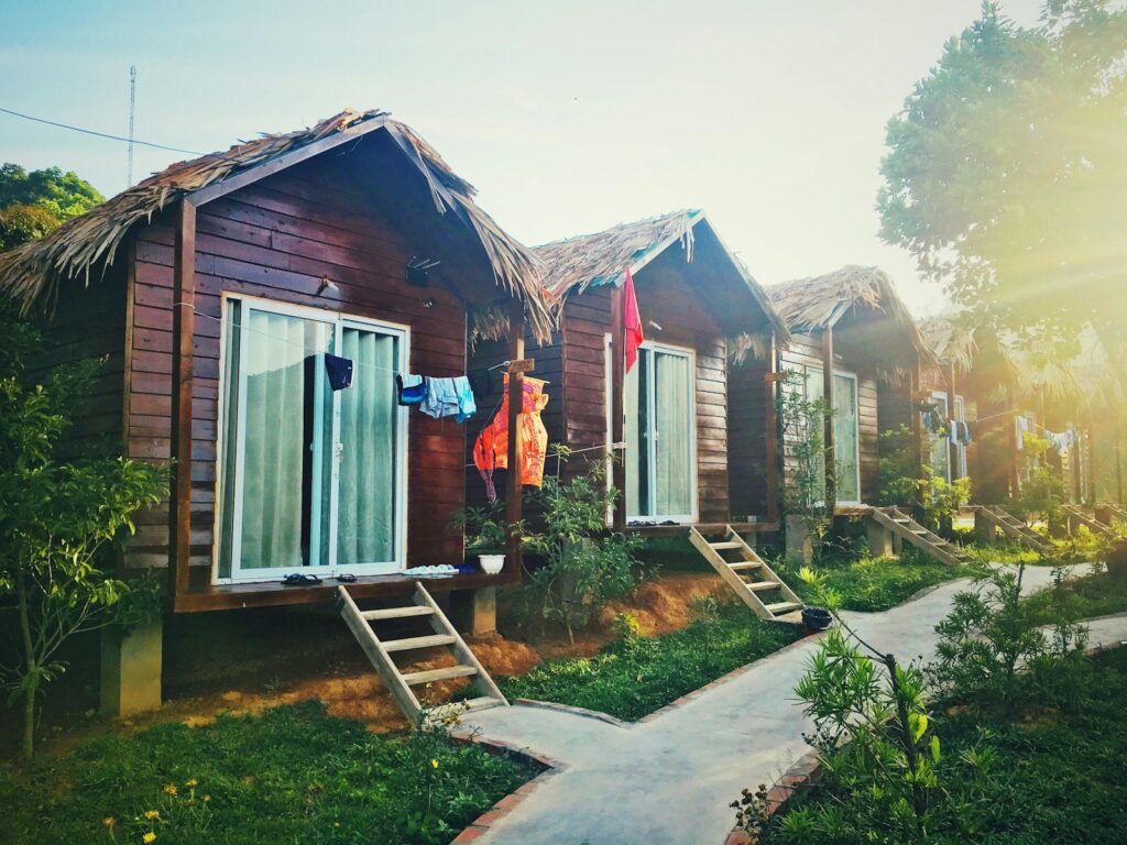 brown wooden houses